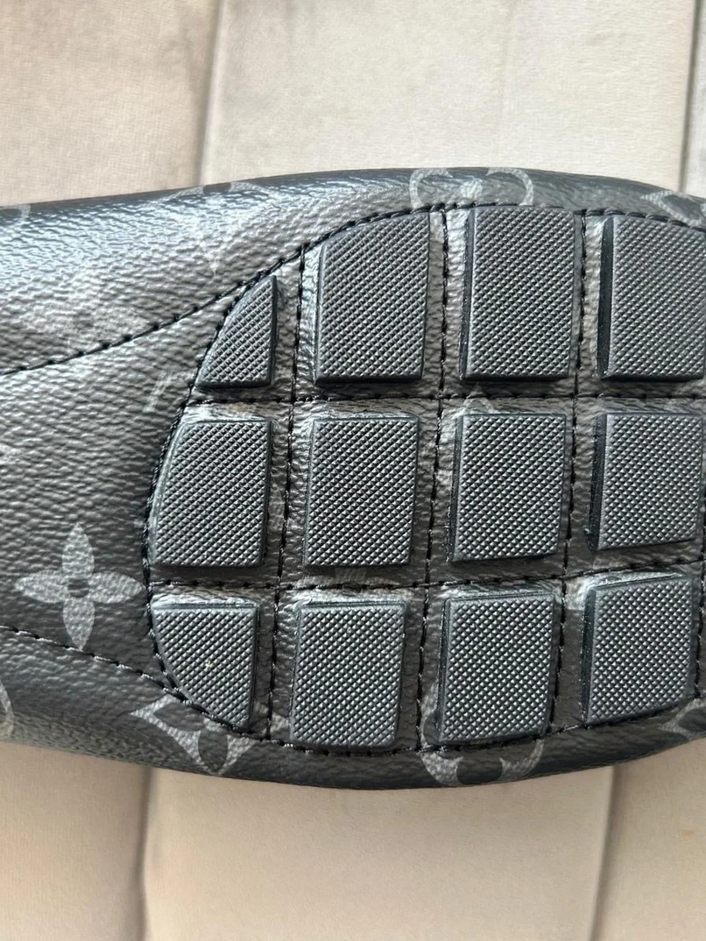 Louis Vuitton Black Monogram Heel Cap with Subtle Logo